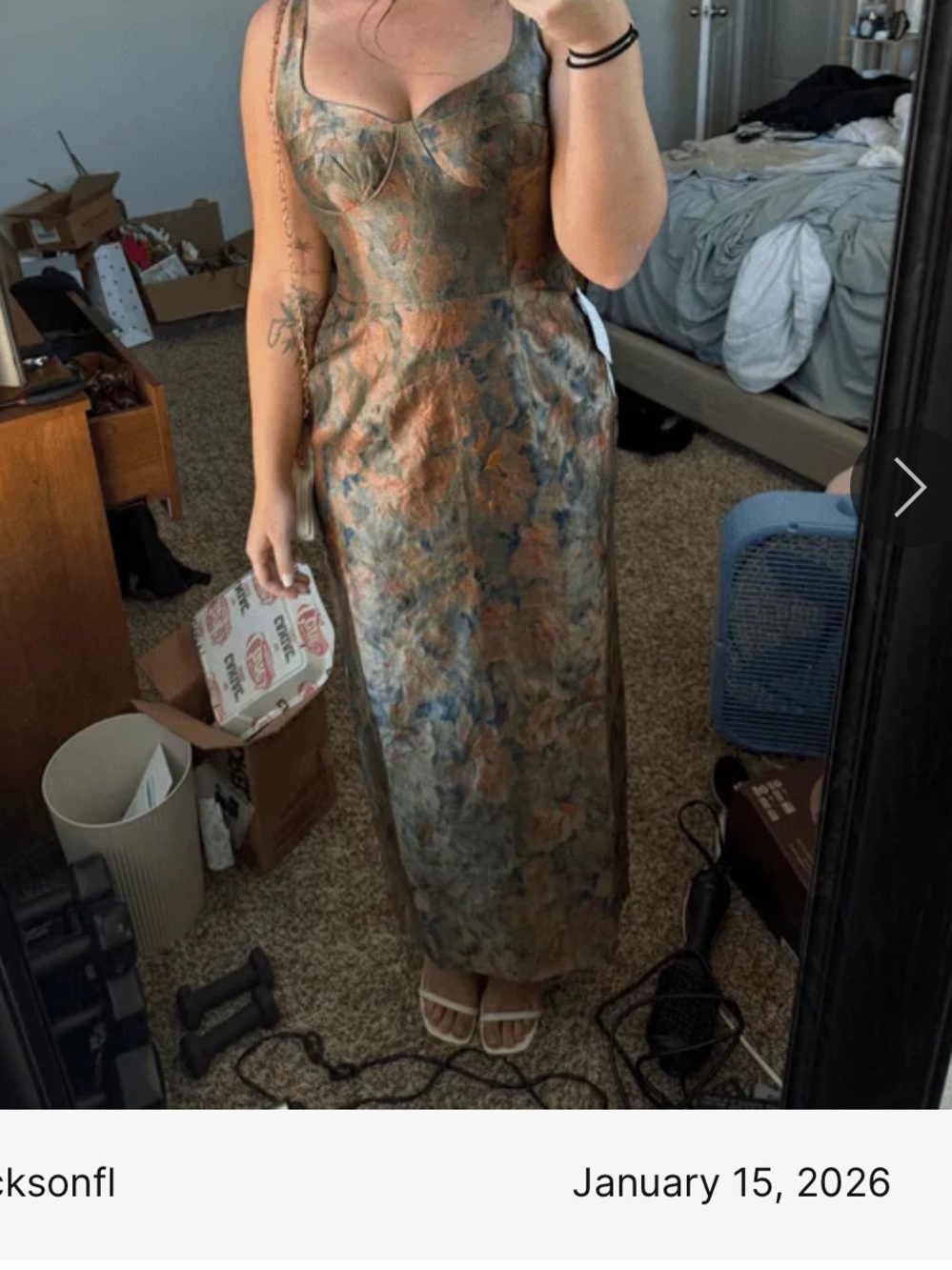 Azazie Christy Vintage Teal Maxi Dress - Picture 3 of 3